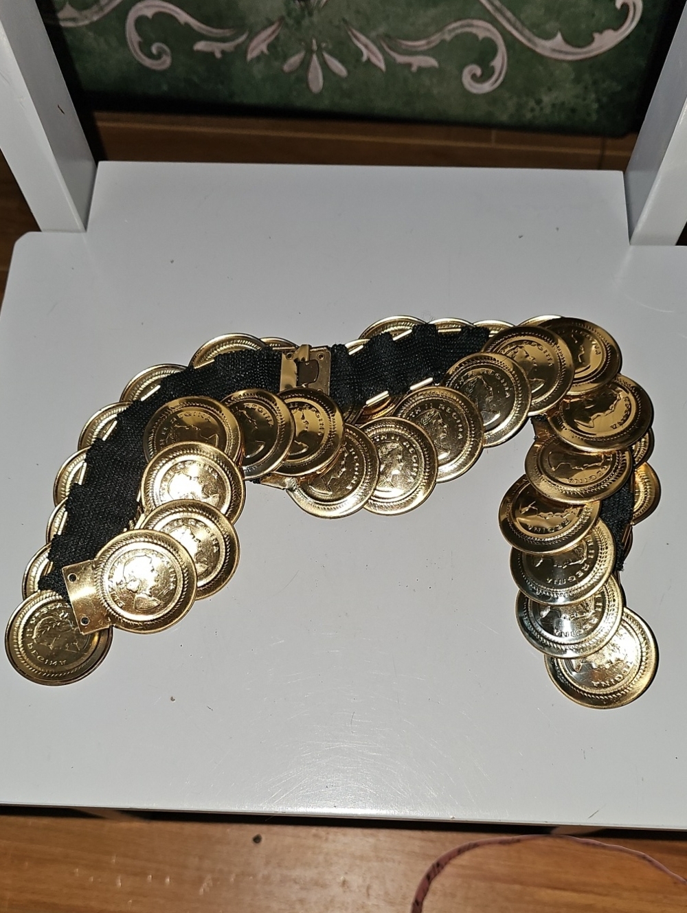 Unbranded Gold-Tone Coin Stretch Belt